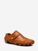 Men Button Design Solid Color Loafers