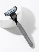 Men Classic 3-layer Blades Straight Razor with 3Pcs Replacement Blades
