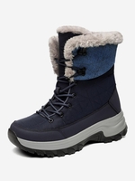 Men High Top Thermal Warm Faux Fur Lined Winter Snow Walking Outdoors Boots