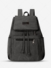 Multi-Compartment Drawstring Letter Patched Canvas Backpack