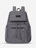 Multi-Compartment Drawstring Letter Patched Canvas Backpack