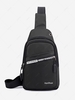 Multi-Compartment Letter Graphic Sling Bag