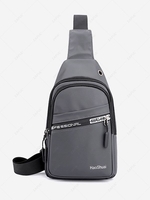 Multi-Compartment Letter Graphic Sling Bag