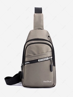 Multi-Compartment Letter Graphic Sling Bag