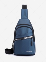 Multi-Compartment Letter Graphic Sling Bag