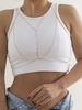 Multi-Layer Cross Sequin Body Chain