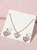 Multi-layer Heart Shape Pendant Necklace and Drop Earrings Set