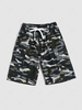 Multi-pocket Camouflage Print Cargo Shorts M Black