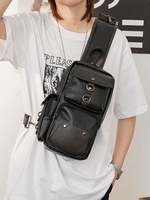 Multi-pocket Zippers Sling Bag