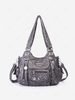 Multi-pockets Soft Leather Hobo Bag