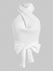 Multi-way Bowknot Cross Sweater Tank Top White