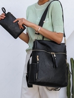 Multi-zip Functional Backpack with Coin Purse