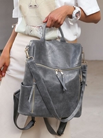 Multi-zip Functional Backpack with Coin Purse