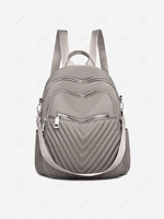 Multi-zipper Solid Backpack