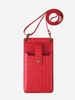 Multifunction Solid Color Embossed Phone Crossbody Bag
