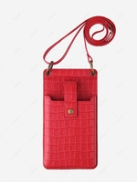 Multifunction Solid Color Embossed Phone Crossbody Bag