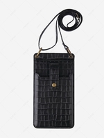 Multifunction Solid Color Embossed Phone Crossbody Bag