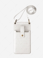 Multifunction Solid Color Embossed Phone Crossbody Bag