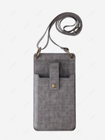 Multifunction Solid Color Embossed Phone Crossbody Bag