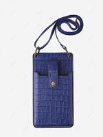 Multifunction Solid Color Embossed Phone Crossbody Bag