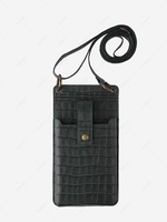 Multifunction Solid Color Embossed Phone Crossbody Bag