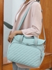 Multifunctional Embroidered Dual Handle Bag with USB Charging Port