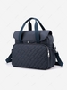 Multifunctional Embroidered Dual Handle Bag with USB Charging Port