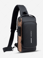 Multifunctional Waterproof USB Charging Anti Theft Code Lock Sling Bag