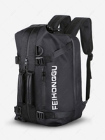 Multipurpose Letter Print Colorblock Handle Crossbody Backpack