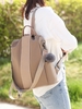 Multiway Colorblock Backpack With Fluffy Pendent