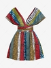 Multiway Colorblock Polka Dot Smocked Wide Leg Romper Xl Multi a