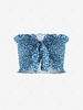 Multiway Ditsy Print Ruffle Crop Top M Deep blue