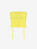 Multiway Knitted Crop Tank Top M Yellow