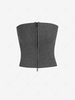 Multiway Knitted Zip Front Tube Top L Dark gray