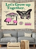 Mushroom Butterfly Pattern Wall Hanging Tapestry