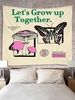 Mushroom Butterfly Pattern Wall Hanging Tapestry