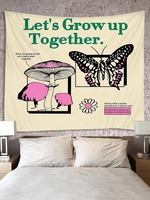 Mushroom Butterfly Pattern Wall Hanging Tapestry