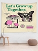 Mushroom Butterfly Pattern Wall Hanging Tapestry