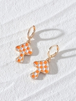 Mushroom Checkerboard Drop Earrings