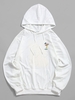 Mushroom Graphic Pouch Pocket Pullover Hoodie M White