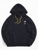 Mushroom Graphic Pouch Pocket Pullover Hoodie Xl Black