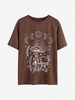 Mushroom Plant Moon Graphic Tee Xl Coffee