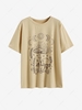 Mushroom Plant Moon Graphic Tee Xs Light coffee
