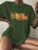 Mushroom Print Drop Shoulder T Shirt Xl Deep green