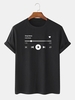 Music Player Graphic Cuffed Sleeve Tee S Black
