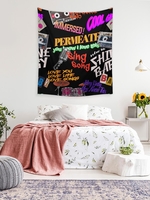 Musical Instrumental Letter Printed Wall Hanging Tapestry