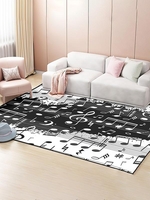 Musical Note Print Floor Mat