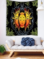 Mysterious Astrology Sun Moon Pattern Tapestry