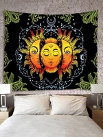 Mysterious Astrology Sun Moon Pattern Tapestry
