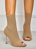 Nail Heel Open Toe Stretch Knit Sock Boots